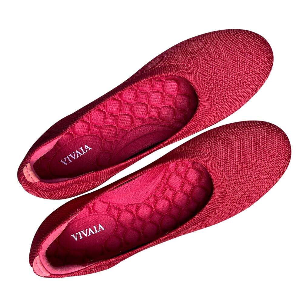 Vivaia Round Toe Walking Flats Claire Walker Size 40 womens US 9 Ruby Red - Picture 2 of 8